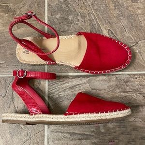 Time and Tru Red Espadrille Sandals